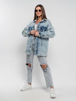 Джинсовая куртка джинсовка летняя оверсайз cocobianca 224827499 купить за 3 485 ₽ в интернет-магазине Wildberries