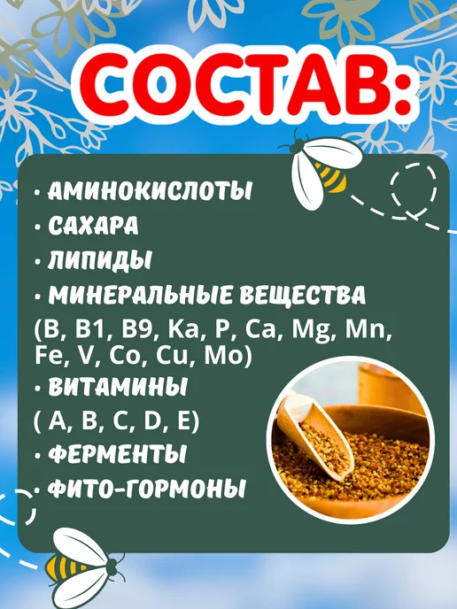 Медовая Лавка Набор пыльца пчелиная, снижает сахар, вариант, фото 5