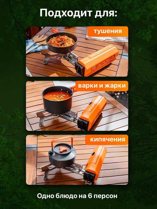 Плита газовая складная Scorpio, с пьезоподжигом и чехлом, оранжевый, фото 4