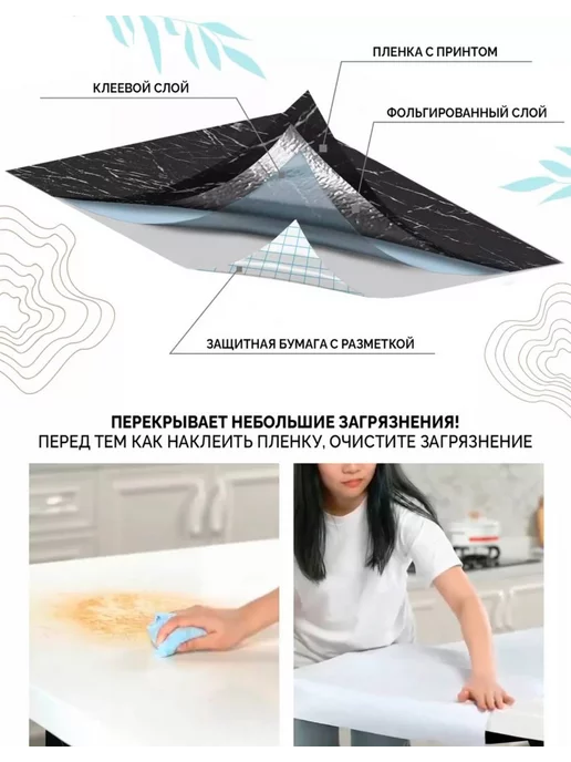 kitchen mig Пленка самоклеящаяся для мебели кухни и ванной пвх, черный, фото 6