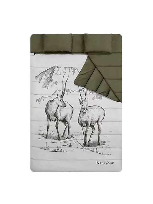 Naturehike Спальный мешок двухместный с подушкой NH21MSD06 Tibetan Ant, серый