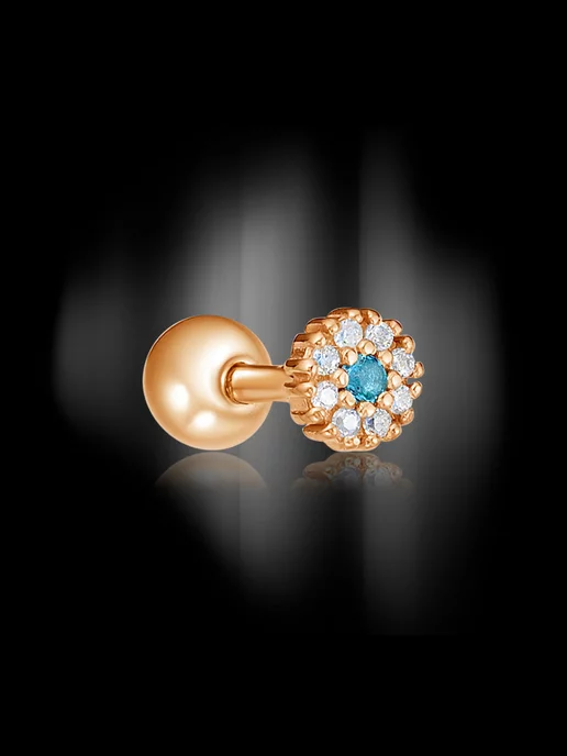 KATRIN JEWELRY Пирсинг хеликс серебро 925 позолоченный, серебристый, фото 4
