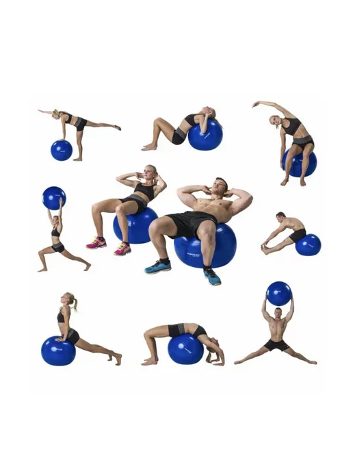 AMIR SPORT Мяч гимнаст. массажный + подарок(насос) - 75 см Фиолетовый, серебристый, фото 4