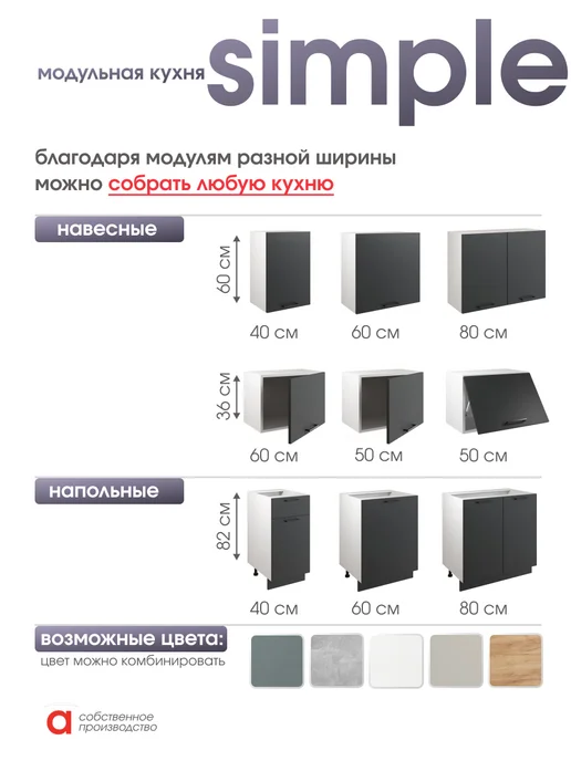Атмосферa Кухонный навесной шкаф гарнитур, черный, фото 6