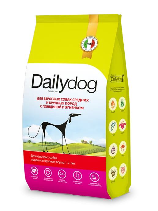 Сухой корм Dailydog для собак, крупные, средние, говядина, ягненок, 3 кг, фото 2