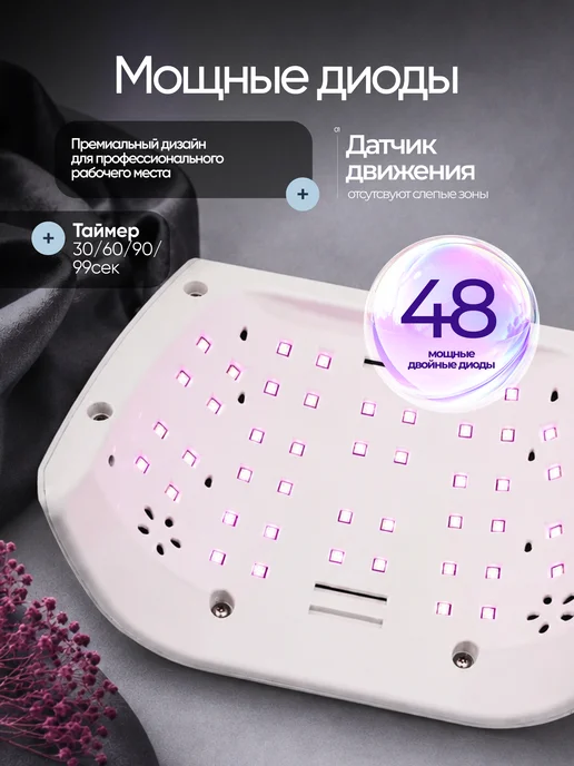 SeeMyself Лампа для маникюра и педикюра профессиональная М8 96W, 96 Вт, фото 3