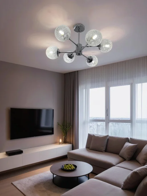 MyLight Люстра потолочная для гостиной с шарами, серый, фото 5