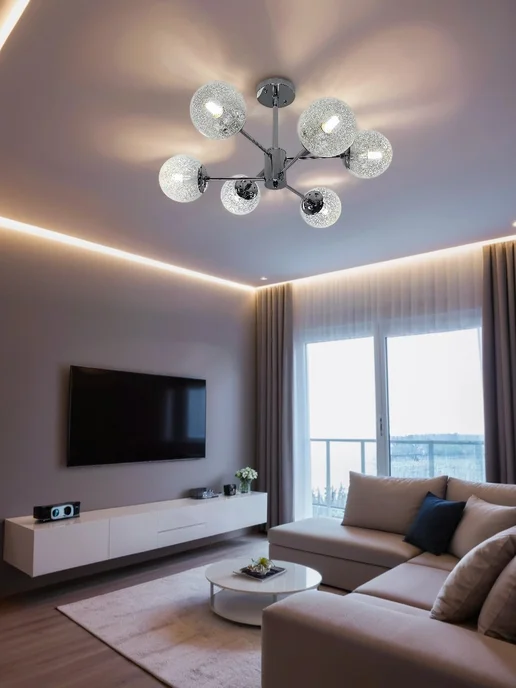 MyLight Люстра потолочная для гостиной с шарами, серый, фото 6