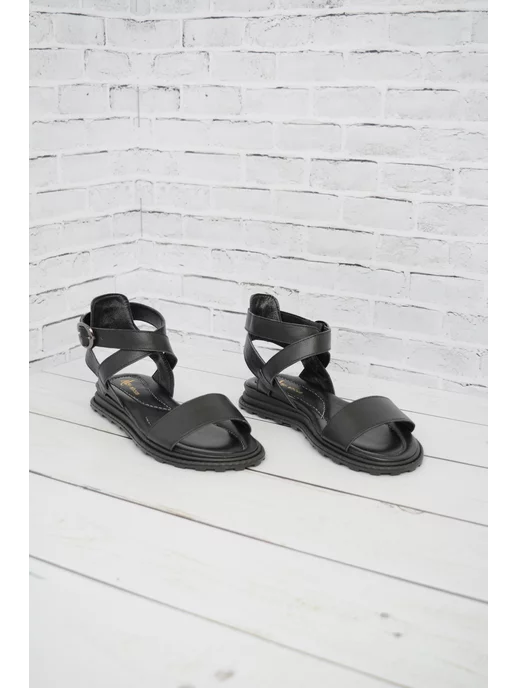 ABI-SHOES Греческие босоножки из натуральной кожи, черный, фото 2