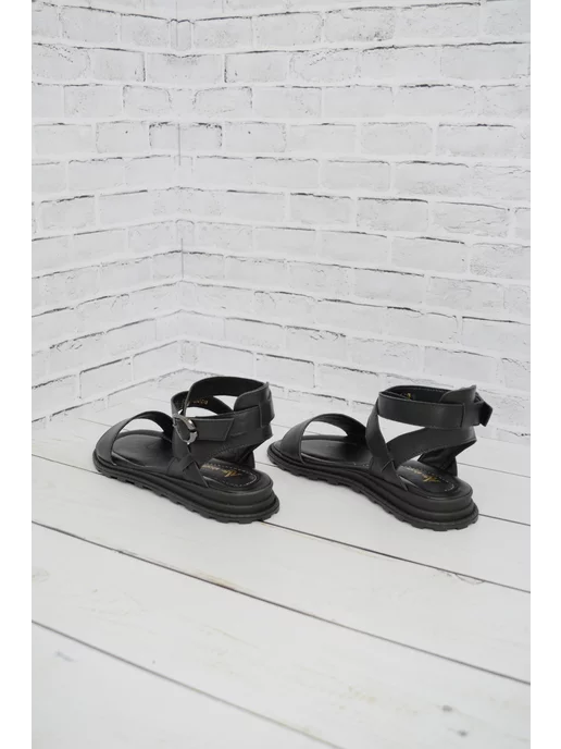ABI-SHOES Греческие босоножки из натуральной кожи, черный, фото 4