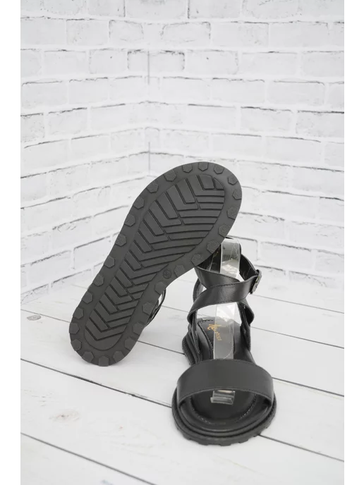 ABI-SHOES Греческие босоножки из натуральной кожи, черный, фото 5