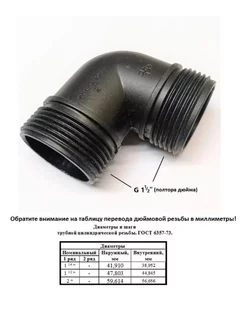 Патрубок угловой для насоса дренажного 1 1 2" М40