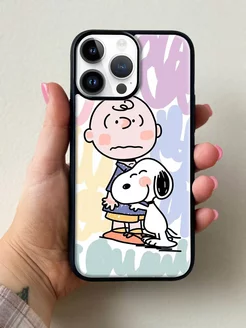 Чехол на iPhone 14 Pro Max с принтом Snoopy цвет розовый