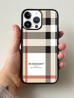 Чехол на iPhone 15 Pro Max с принтом Burberry цвет бежевый