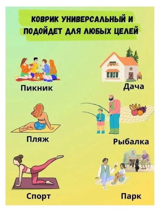 UniMarkt Коврик для пикника 100х150 см водонепроницаемый, 150x200 см, фото 4