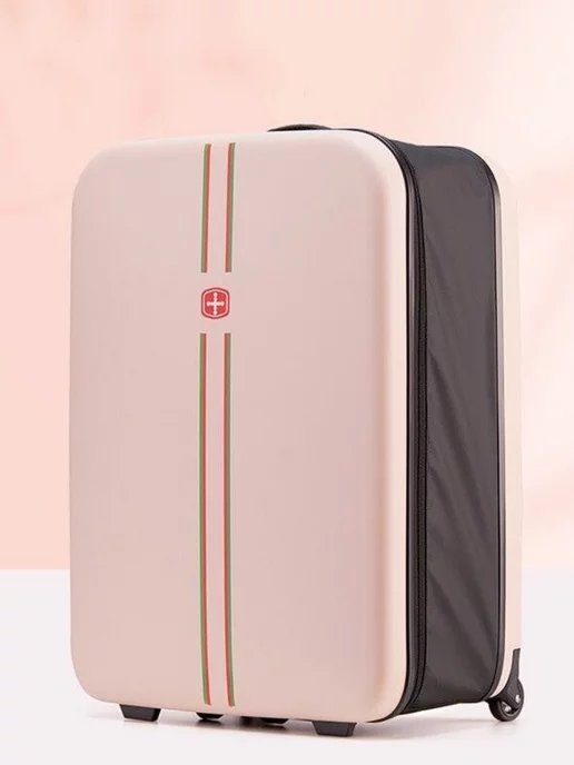 ANYSMART Чемодан складной на колёсах, светло-розовый, розовый, фото 8