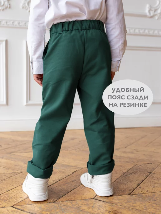 Кит и Лео Джинсовые брюки Чиносы с поясом на резинке, зеленый, фото 5