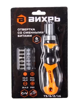 Отвертка со сменными битами H4.0 H5.0 PH1 PH2 SL4.0 PZ2.6 шт