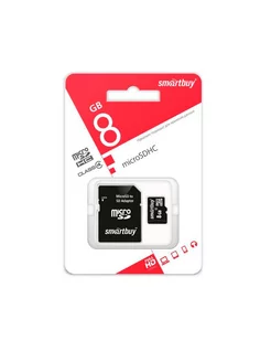 Карта памяти SB8GBSDCL4-01 MICROSDHC 8GB СLASS4 + адаптер