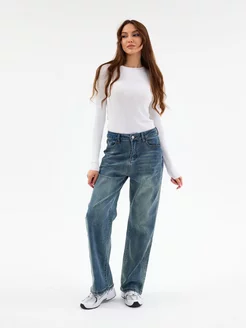 джинсы женские широкие летние голубые больших размеров Jeans-girl 225028360 купить за 1 440 ₽ в интернет-магазине Wildberries