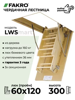 Чердачная лестница с люком LWS 60х120х300