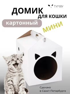 Домик для кошек картонный