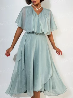Платье вечернее шифоновое на запах Olga Lim 225179636 купить за 4 032 ₽ в интернет-магазине Wildberries