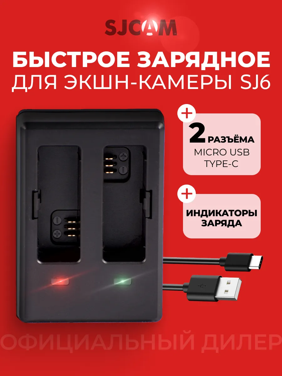 Зарядное устройство для двух аккумуляторов SJ6