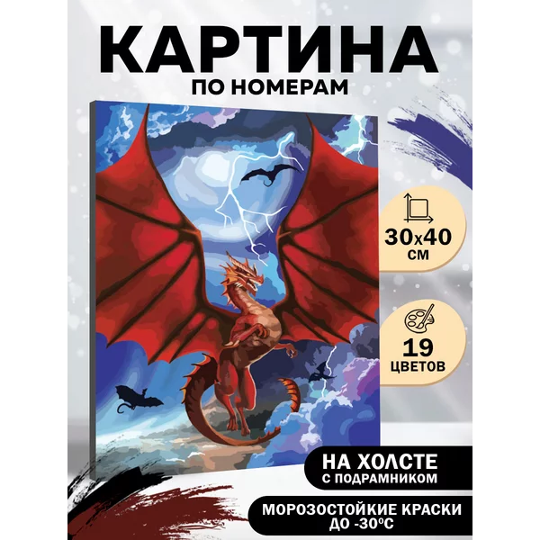 Картина по номерам на холсте "Предводитель драконов"