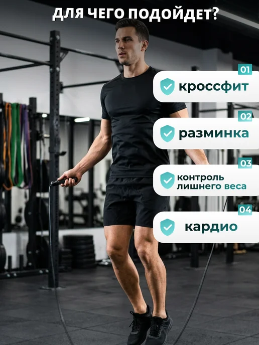 Скакалка спортивная скоростная взрослая для мужчин и женщин, вариант, фото 6