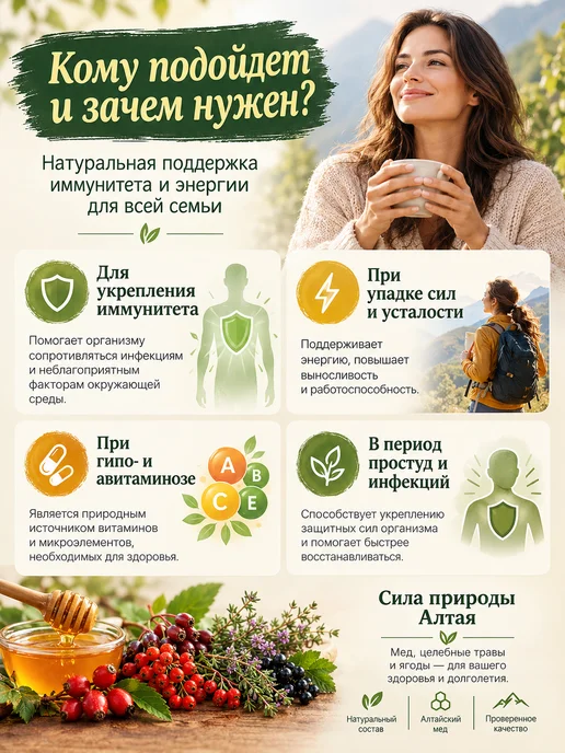 Медовый край Бальзам медовый иммуно-витаминный на травах 250 мл, 250 мл, фото 2