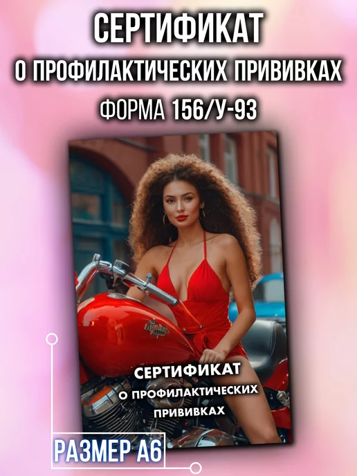 Аурасо Сертификат о профилактических прививках для взрослых А6, вариант