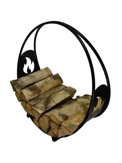 Дровница, переноска круглая D-600 мм. с металлическим листом