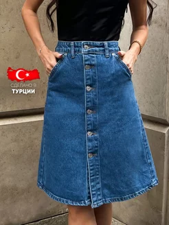 Юбка джинсовая миди DELAMAX 225678160 купить за 2 940 ₽ в интернет‑магазине Wildberries
