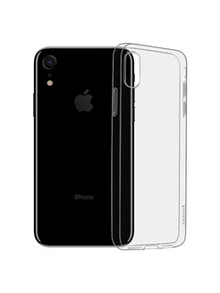 Чехол силиконовый для iPhone XR, темно-прозрачный