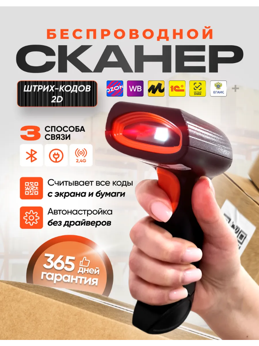 Сканер штрихкодов 2d беспроводной
