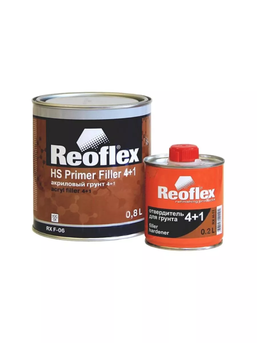 REOFLEX RX F-06 4+1 HS Акриловый грунт, серый 0,8 + 0,2 л. REOFLEX 225764027 купить за 1 083 ₽ в интернет-магазине Wildberries