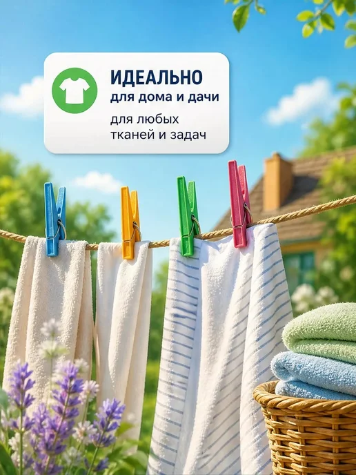 ХозСнаб Прищепки хозяйственные бельевые 60 штук, вариант, фото 2
