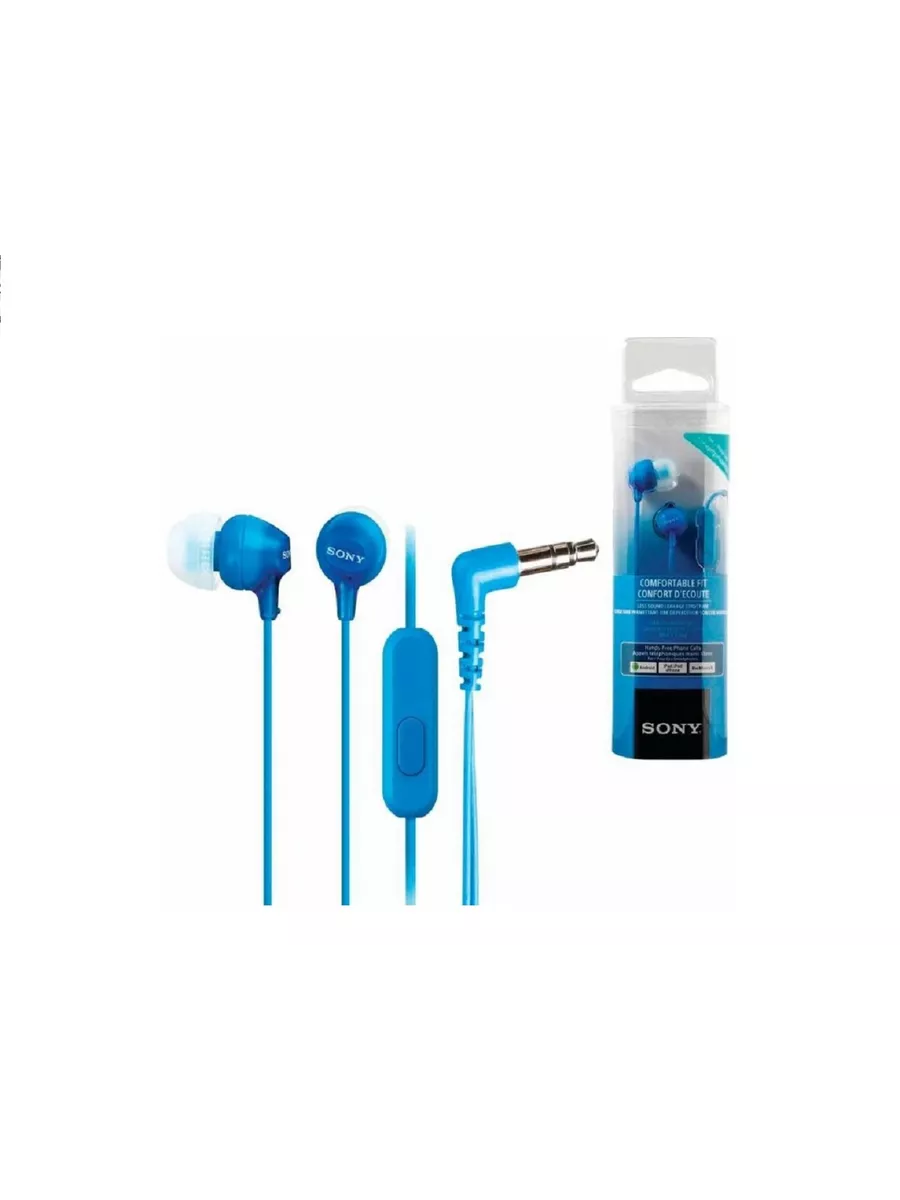 SONY Наушники проводные MDR-EX15AP Blue