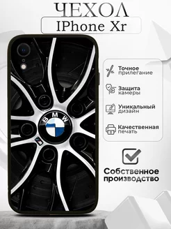 Чехол на iPhone Xr черный с принтом бмв