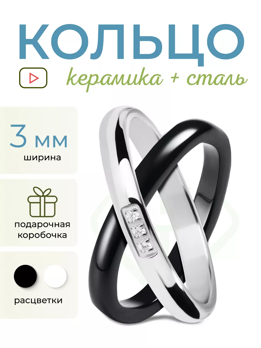Двойное кольцо из керамики...