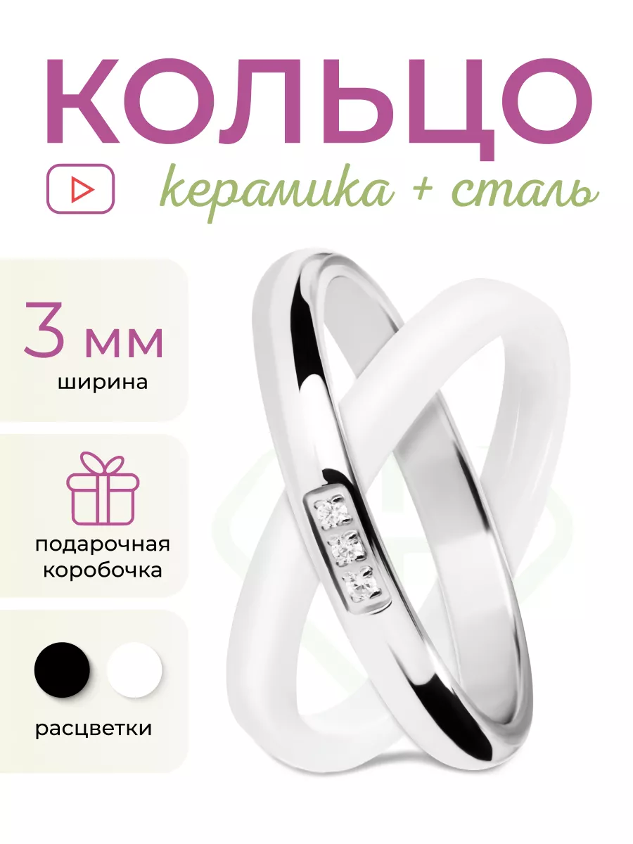 Двойное кольцо из керамики...