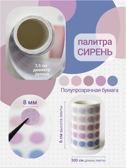 DreamToLife Стикеры точки, наклейки круглые для ежедневника и планера, голубой, фото 2