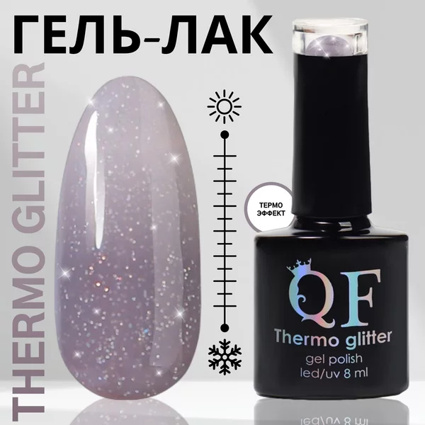 Гель лак для ногтей термо меняющий цвет серый