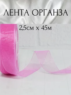 Лента органза темно-розовая 2,5 см Decormarket 225974934 купить за 296 ₽ в интернет-магазине Wildberries