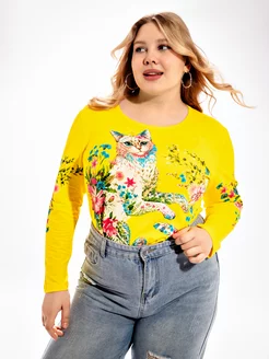 Лонгслив PLUS Size с принтом MF 226007319 купить за 1 015 ₽ в интернет-магазине Wildberries