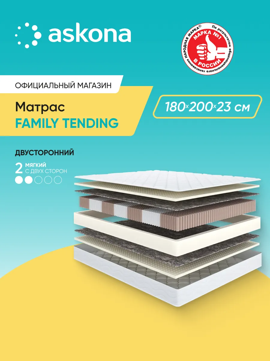 Аскона Матрас 200*180 Family Tending Askona 226024403 купить за 39 984 ₽ в  интернет-магазине Wildberries