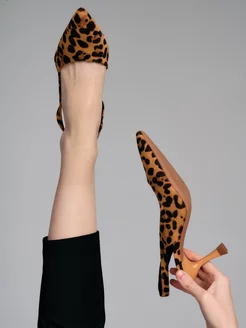 Туфли леопардовые слингбэки на каблуке Harmony Threads 226079812 купить за 2 521 ₽ в интернет-магазине Wildberries