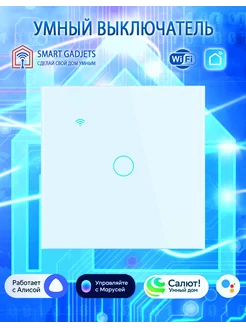 Wi-Fi выключатель, одноклавишный белый Smart Gadjets 226112255 купить за 884 ₽ в интернет-магазине Wildberries