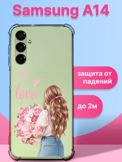 Чехол на Samsung A14 с принтом Цветы